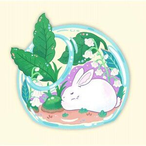 3‎ for $15 - NEW Rabbit Terrarium Sticker - Transparent Vinyl